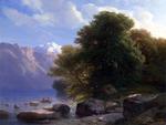 欧洲12-19世纪油画三_CALAME, Alexandre - The Lake of Thun